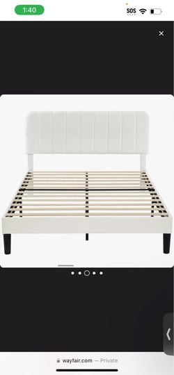 White wayfair Full size bed frame *like new*