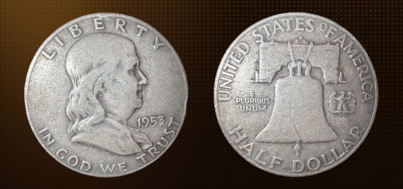 1953-D USA Franklin Half Dollar 90% Silver 