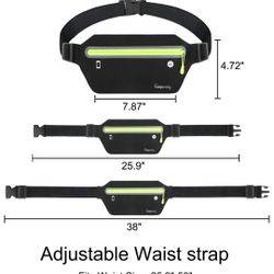 Running Belt Waist Packs - Workout Fanny Pouch for Women Men, Ultra Light Bounce Free Waterproof Reflective Runners Sports Exercise Adjustable Waistba