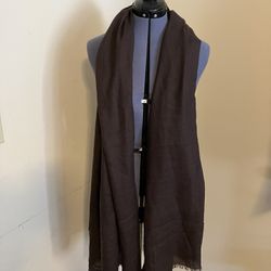 HEATHER OAT Brown Scarf for All Season Strip Scarf