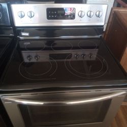 Stainless Steel Finish Glass Top