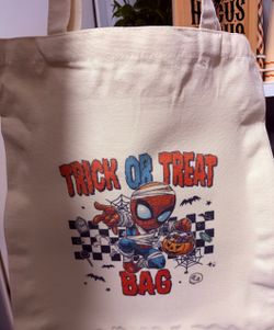 Halloween Superhero Trick or Treat Canvas Tote Bag