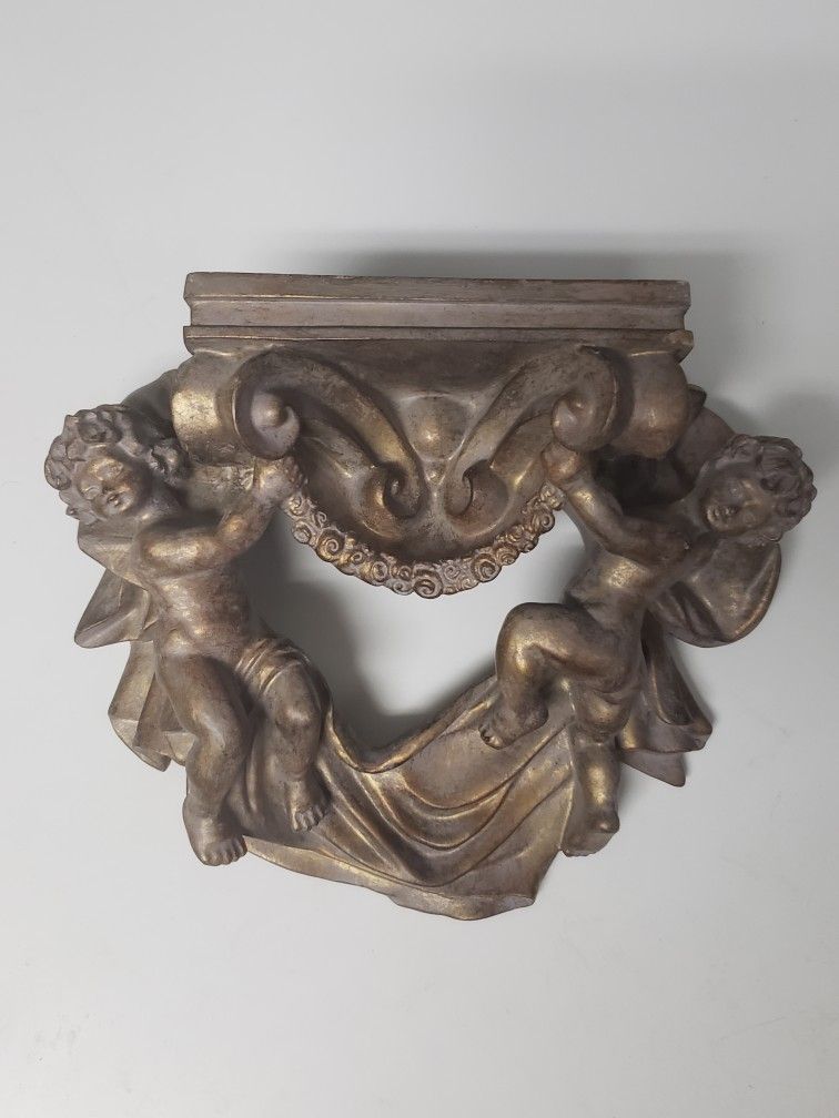 Vintage Double Cherub Floating Shelf