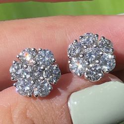 14k Gold Diamond Stud Earrings 2tcw