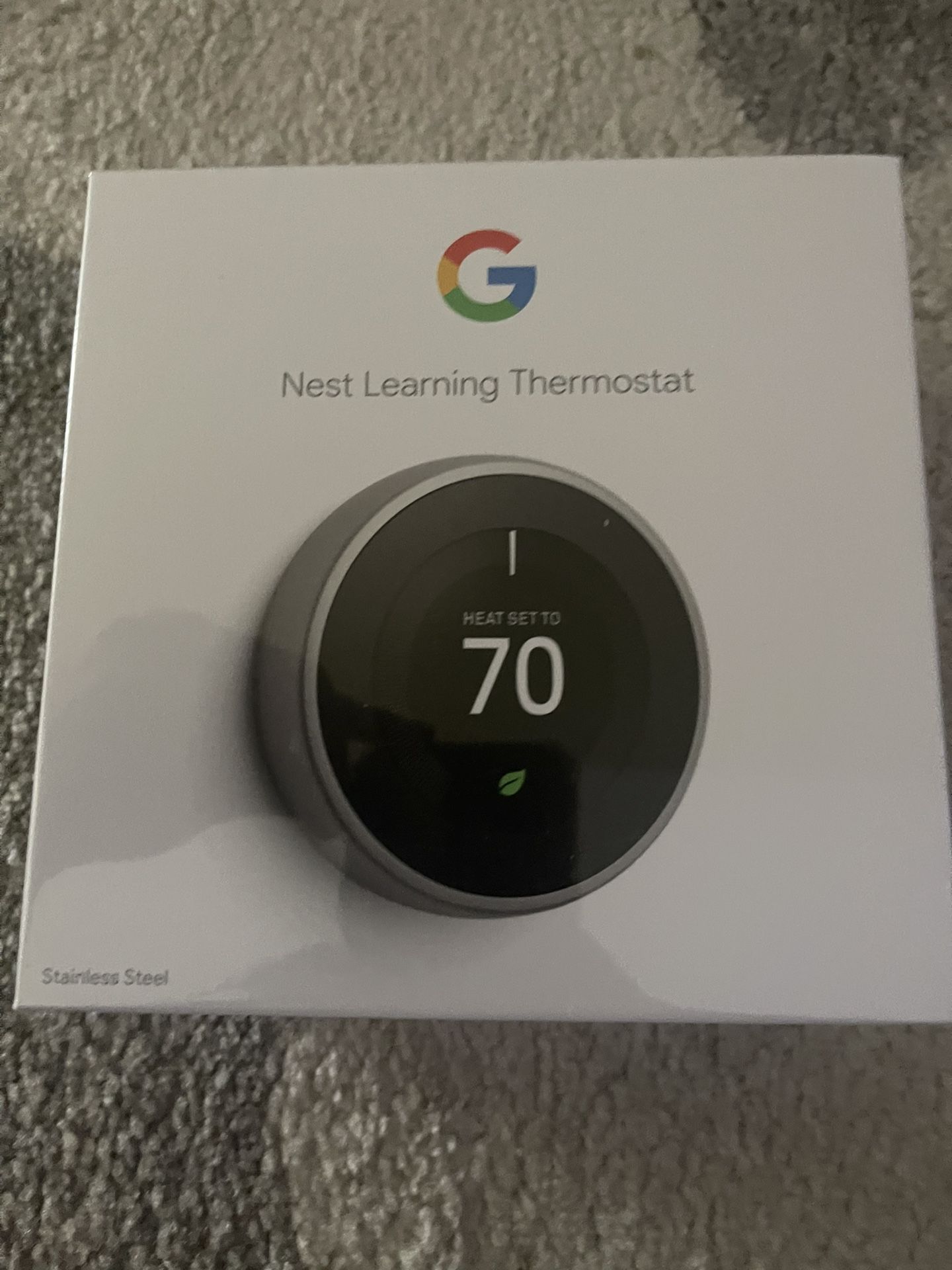 Brand New Sealed Nest Learning 3rd Gen Stainless Steel Thermostat 