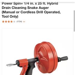 Power spin Drain Cleaner Snake 