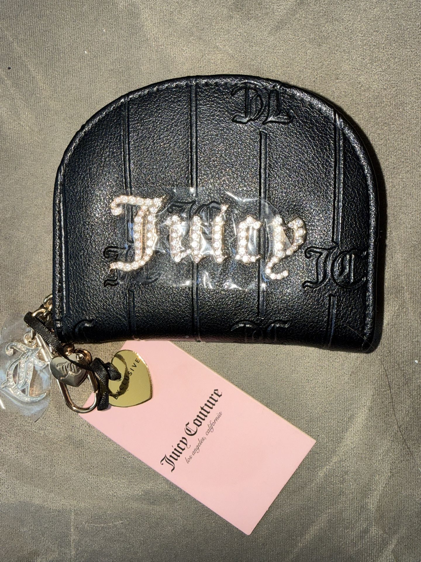 Juicy Couture Black Leather Zip/Button wallet BNWT (Great Christmas Gift)