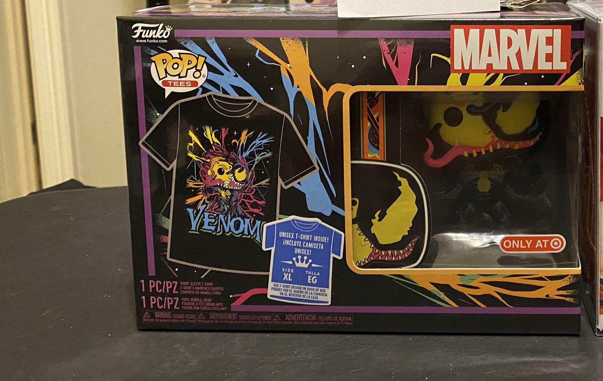 Blacklight Eddie Brock (Venom) Funko Pop & Tee Bundle Target Exclusive Marvel Carnage Hulk Spider-man Captain America Ghost Rider Deadpool Iron Man