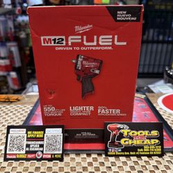 Milwaukee M12 FUEL 12V Lithium-Ion Brushless Cordless Stubby 3/8 in. Impact Wrench (Tool-Only)