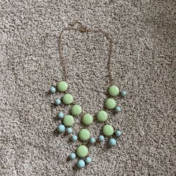 New Mint and gold bubble statement necklace