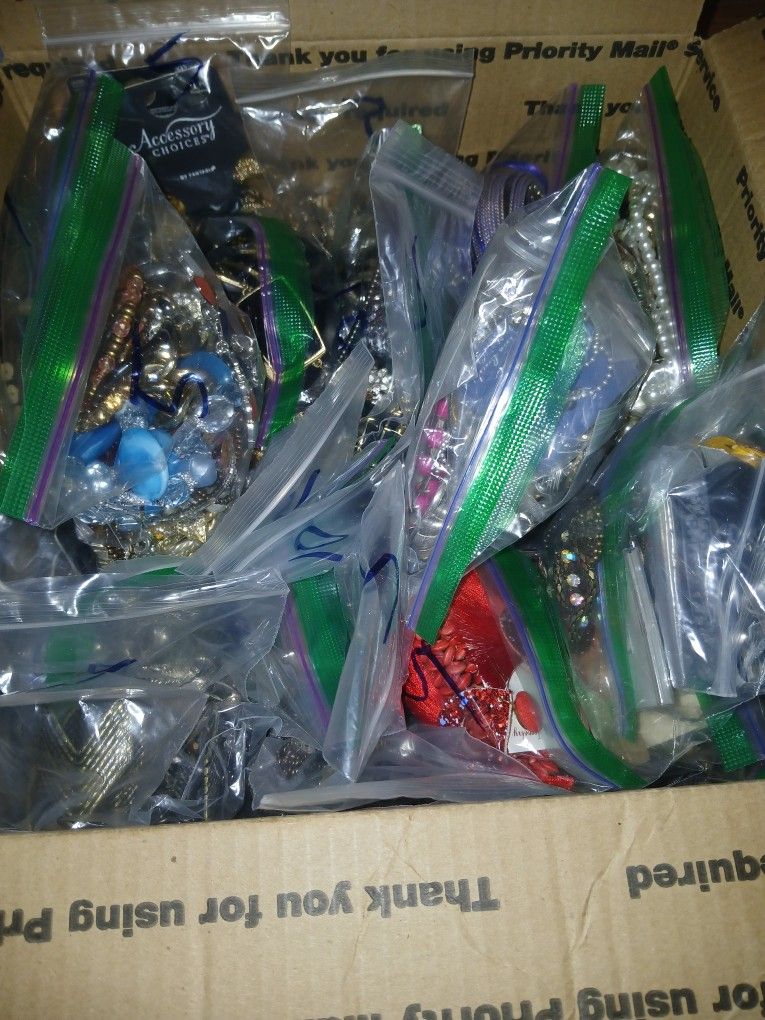 28 Bags Of Costume Jewelry $30