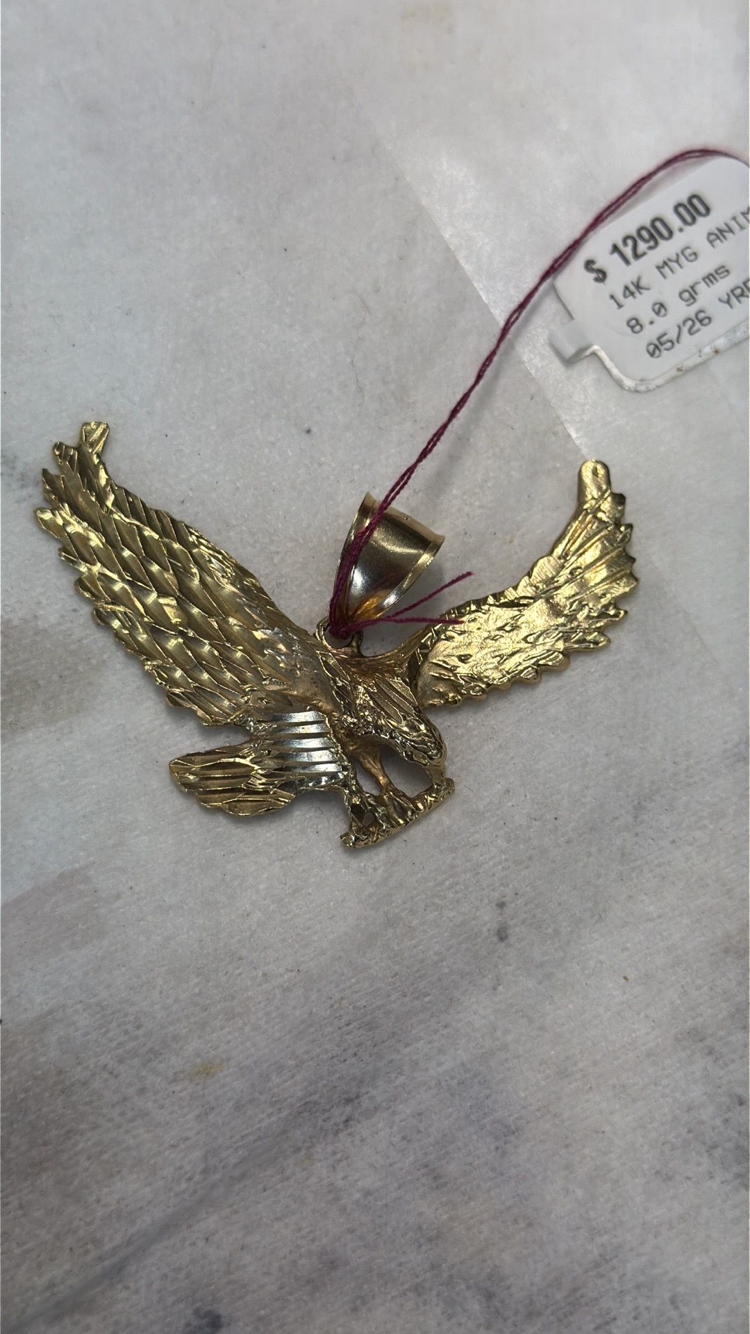 14k 8g eagle pendant