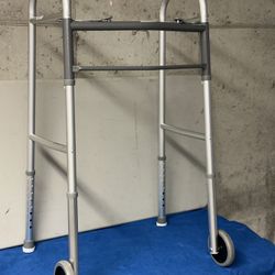 Medline Easy Care Two-Button Folding Walkers with 5" Wheels, G30757w, 1 Pound