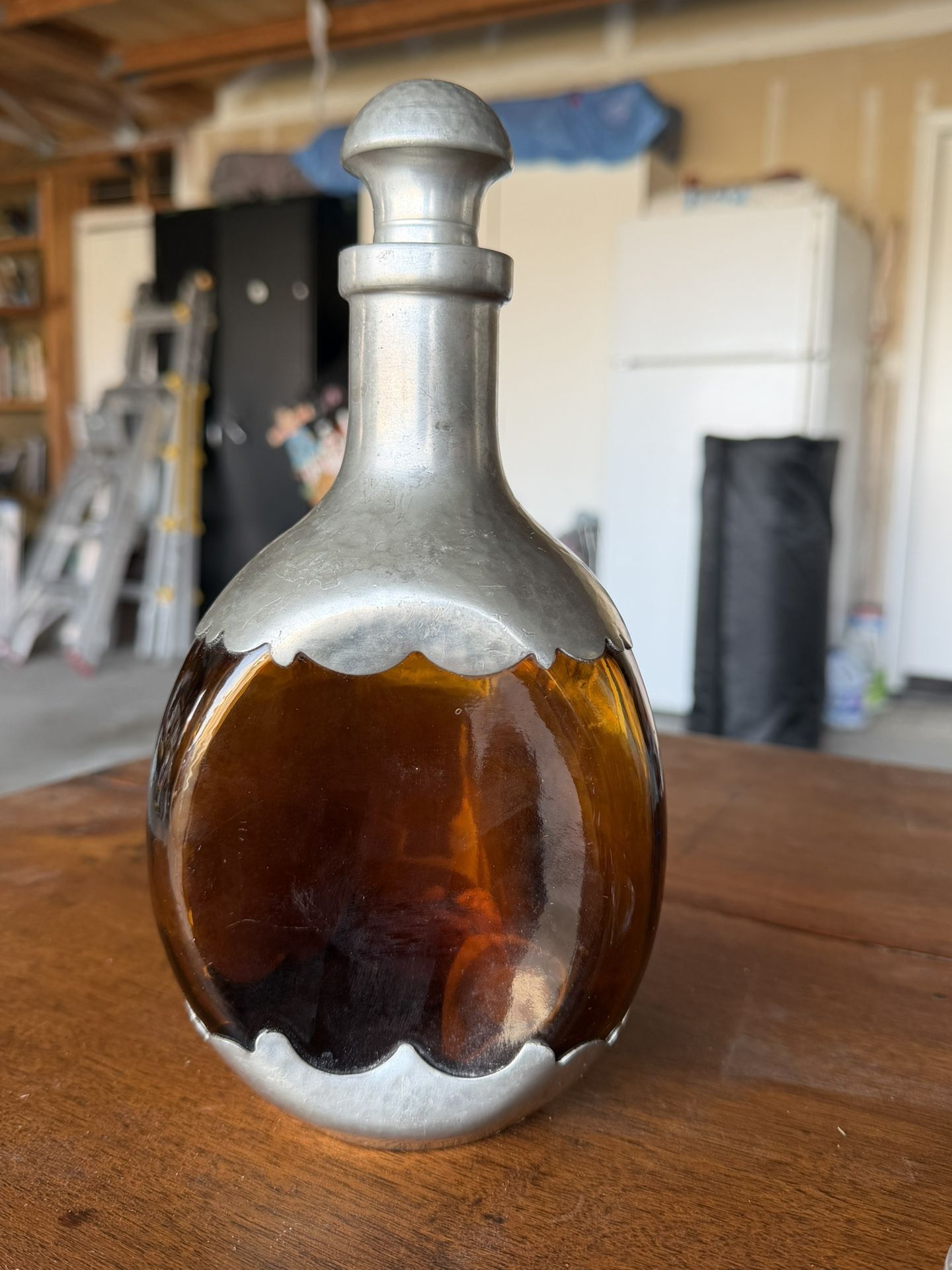 Dutch Amber Glass Decanter from Holland