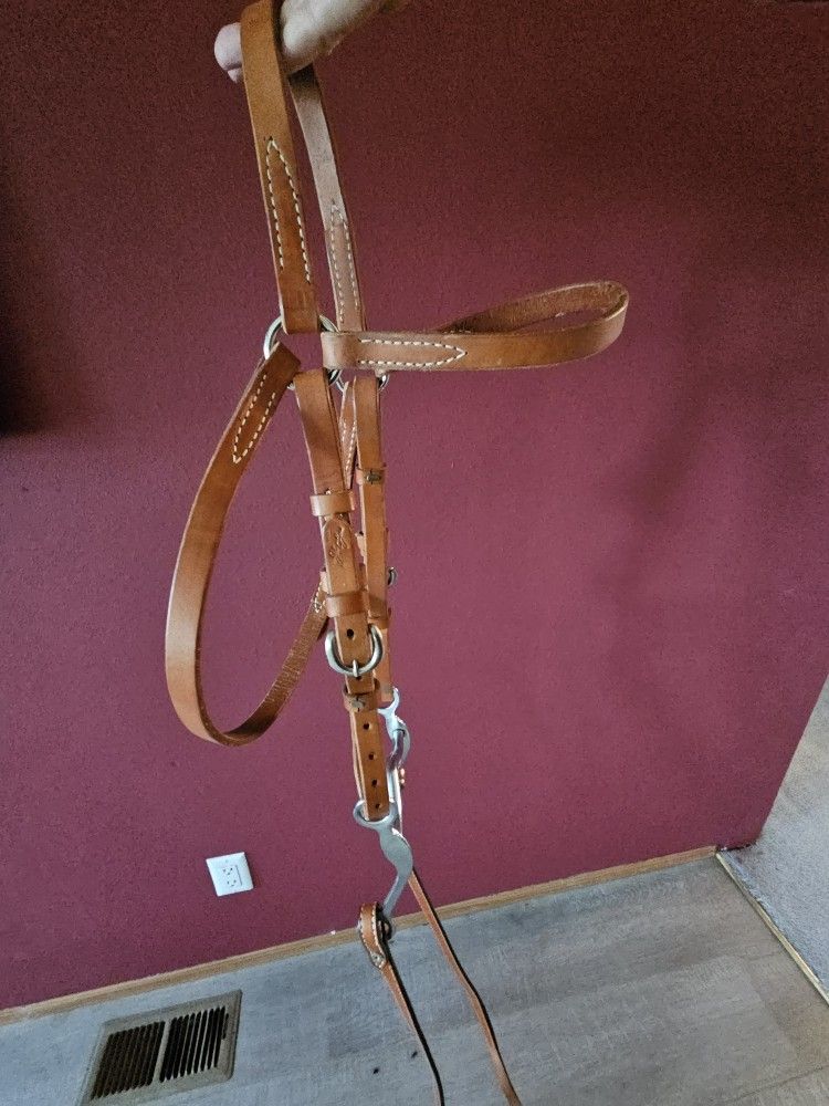 Brand New John Lyons Headstall With New Bit And Reins