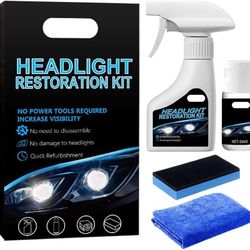 Automotive Headlight Restoration Kit,2026 New Coating Headlight Cleaner for Cars Trucks Motorcycles & RVs - Restore Yellowing Cloudy & Foggy for Commu