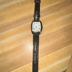 Black Leather Watch 