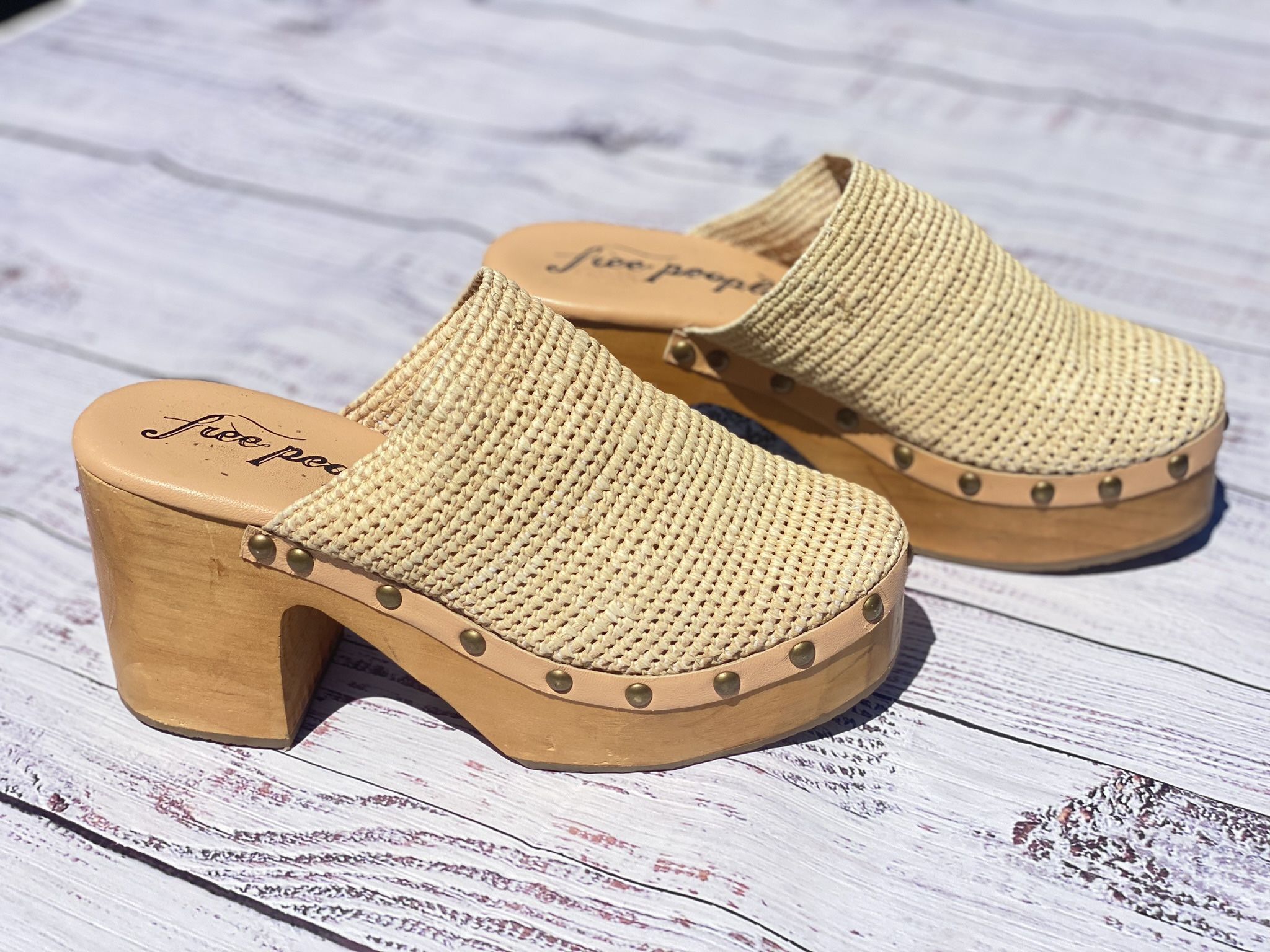 Free People Claudia Platform Clog Mules Women’s Size 38 (8)