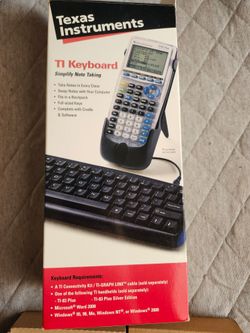 TI Calculator keyboard, stand, and disc
