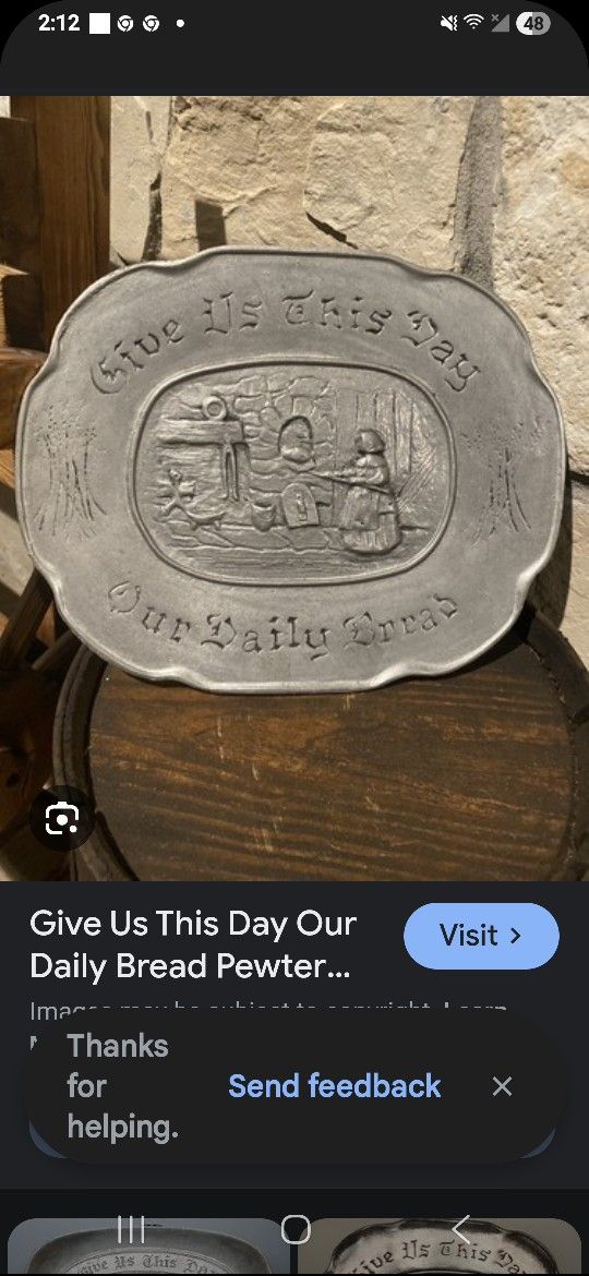 Antique Pewter GIVE US OUR DAILY BREAD