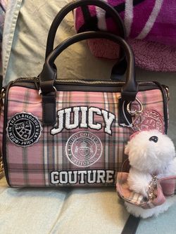Juicy Couture Mini Barrel Handbag Pink Plaid