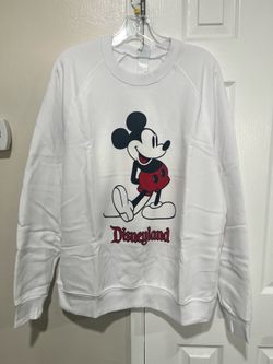 NWT Disney Mickey Mouse Disneyland Classic White Sweatshirt SIZE:LARGE