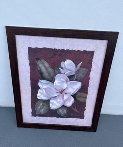 Framed Magnolia Floral Art Print by Vivian Flasch (25"x31.5")