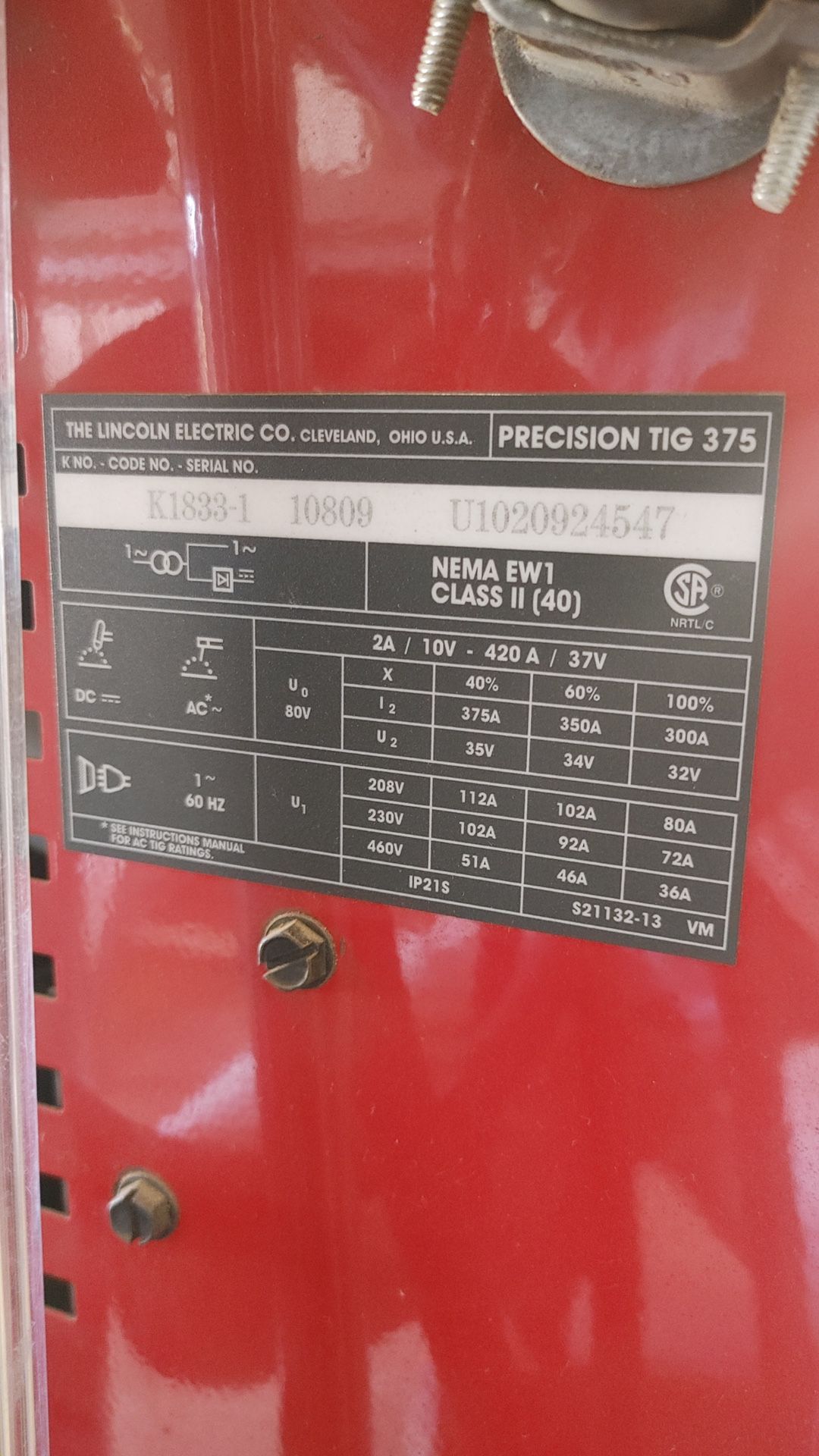 Lincoln Precision TIG 375 $4000
