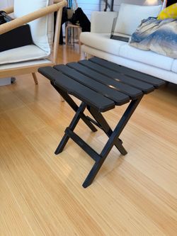 Black Folding Slat Side Table