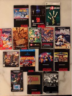 Lot of SNES GENESIS PS1 XBOX 360 manuals
