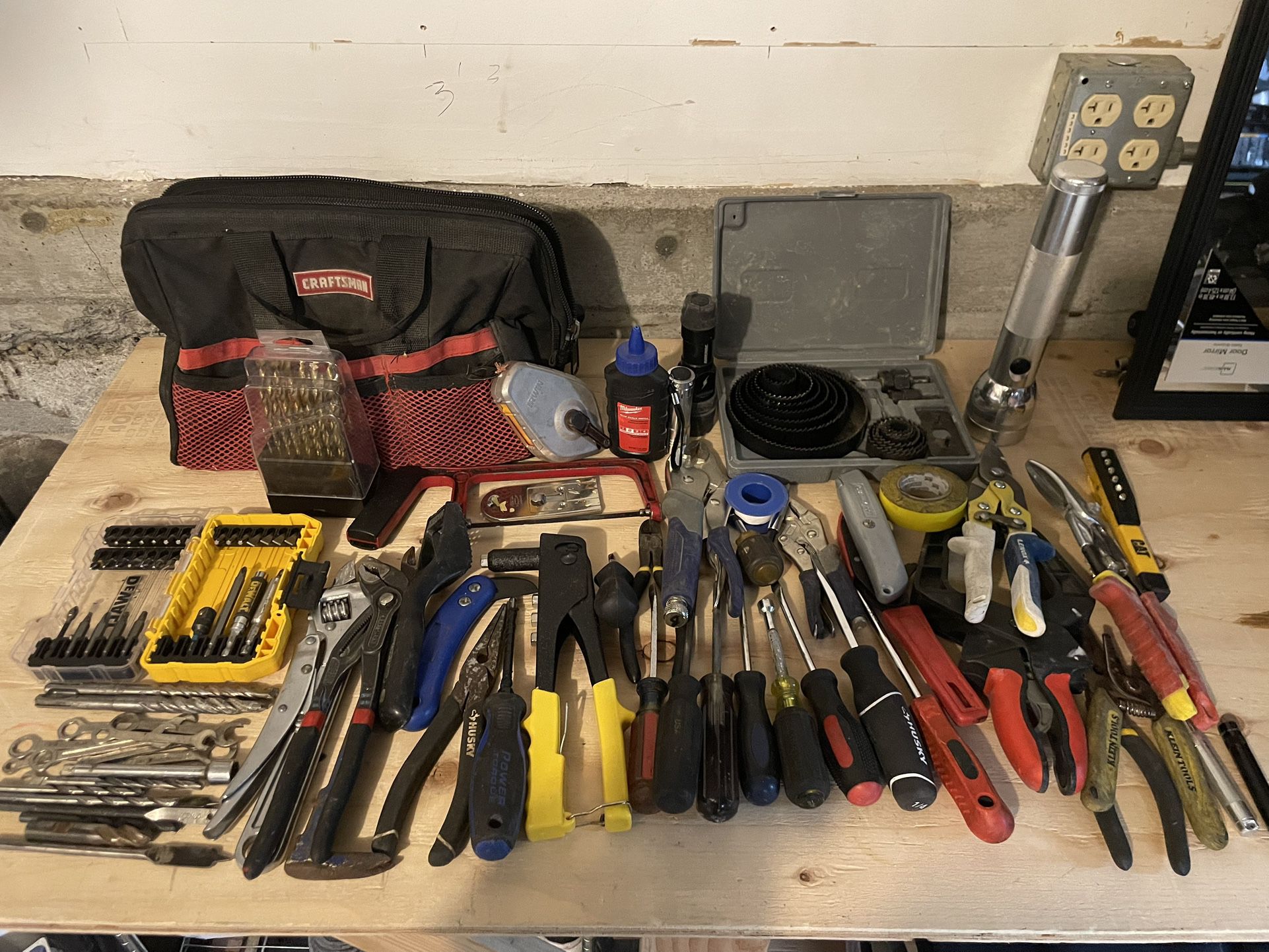 Bag Of Tools! Over 40 Tools! Craftsman, Dewalt, Klein, And More!
