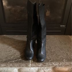Over the knee black boots