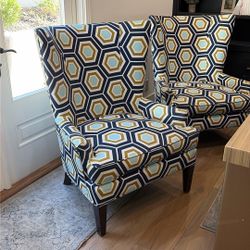 Pair Of Mid Century Modern Wing Back Chairs