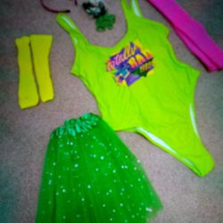New Large Neon 80s Costume Festival Rave