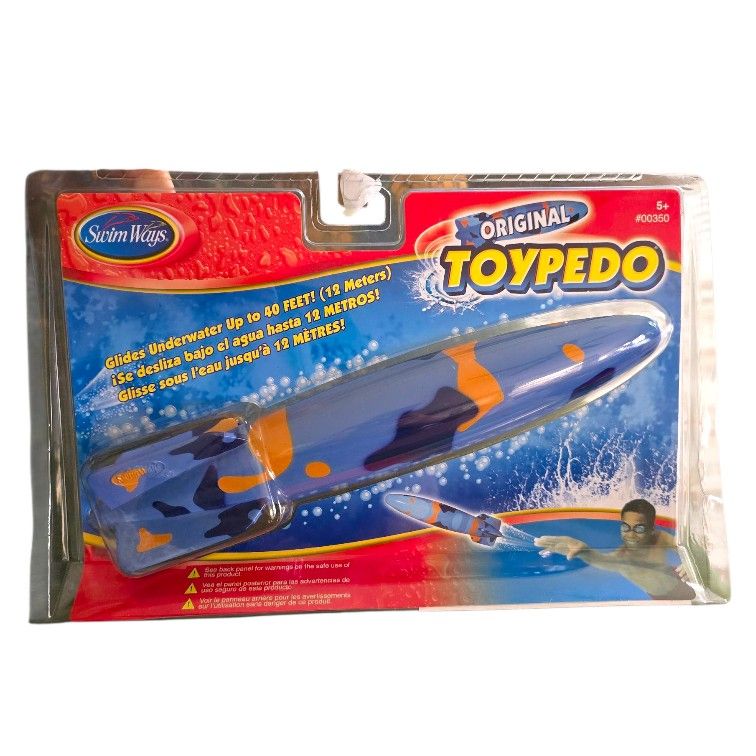SwimWays Original Toypedo Pool Diving Underwater Toy 11.5" NOS 2006 Blue Camo