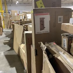 Litton Lane Pegboard 40-Bottle Wine Rack in Exposed Mahogany Finish