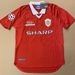 1999 Beckham Manchester United UCL Final Soccer Jersey Size Medium 