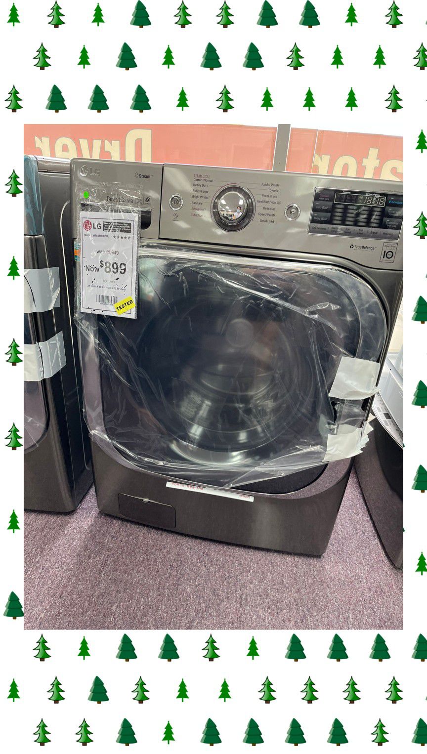 LG High Efficient Mega Capacity Front Load Washer with Steam and TurboWash