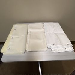 SHOWER CURTAINS - ALL CLEAN & in EXCELLENT CONDITION - price EACH is firm - HOOKS are extra