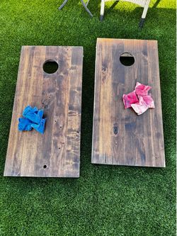 Cornhole Board Set – Rustic Wood Design $70 or OBO