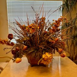 Large 34” Luxury Artificial Floral Arrangement –Decorative Footed Planter