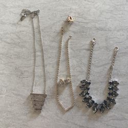 Jewelry-Necklaces and Earrings with Diamonds 