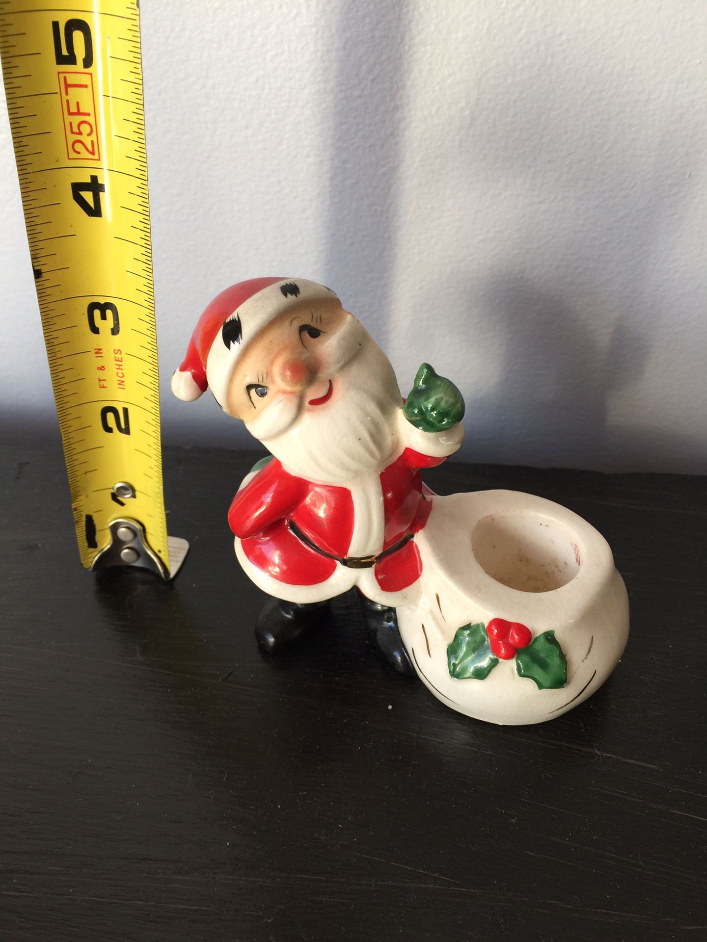 Hoit Howard 1958 Vintage Glass Santa/Candle Stick - Made in Japan