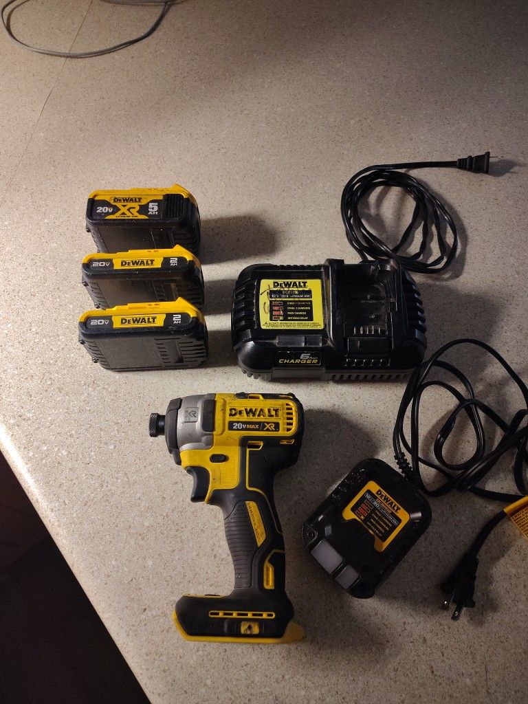DeWalt Cordless Impact Drill/3 Battery's/2 Chargers