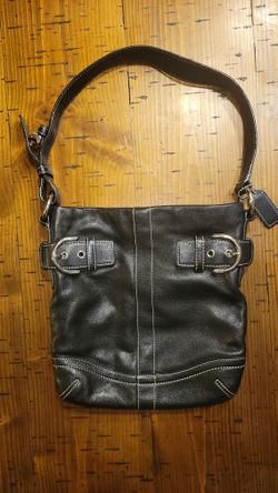Coach Slim SOHO Black Leather Shoulder Bag 