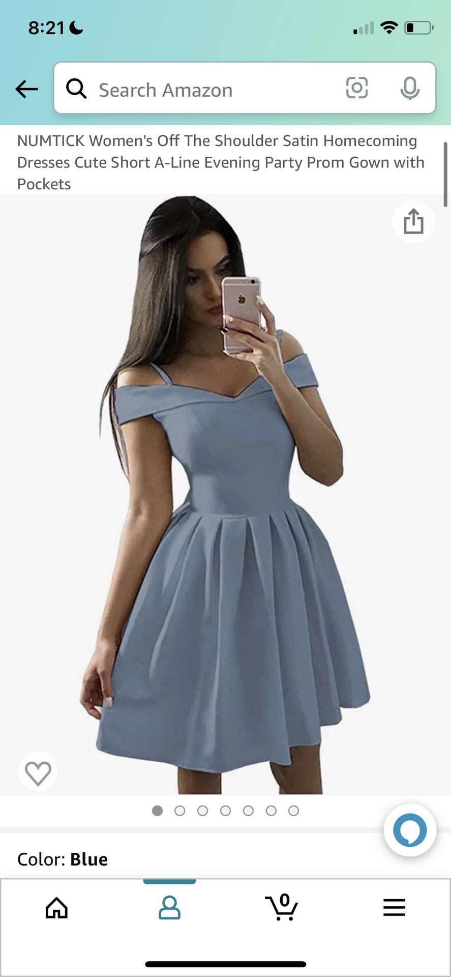 Off The Shoulder Satin Homecoming Dresses Cute Short A-Line Evening Party Prom Gown with Pockets
