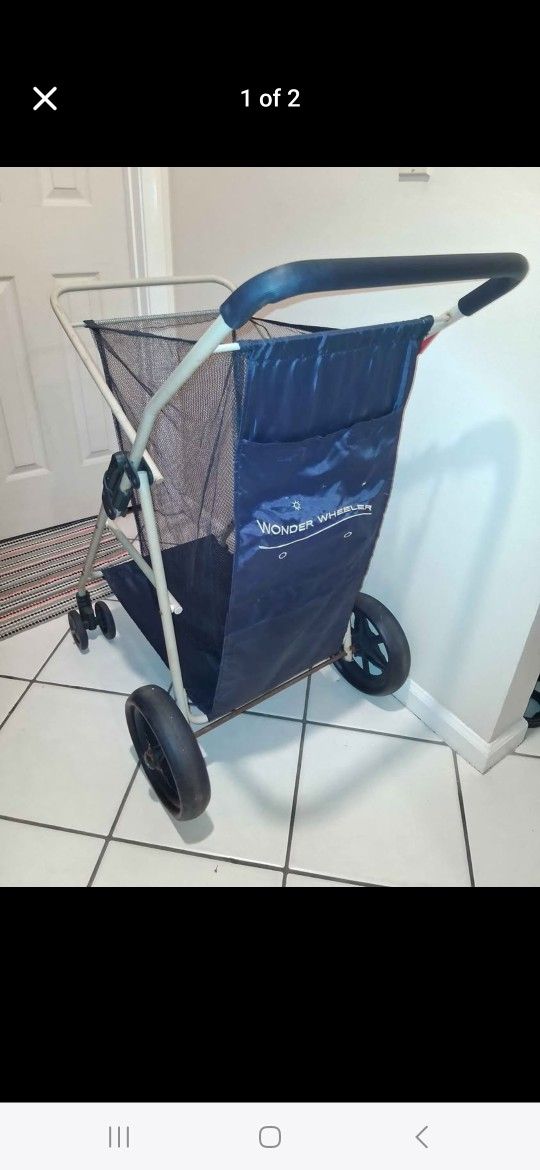 $75 Cash - Beach Cart Folds Up Easy Wonder Wheeler Shoping Toys Dolly Cart 