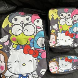 hello kitty back pack lunch back and pencil case 2 styles