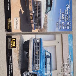 LMC Truck parts and accessories, showcasing classic Chevrolet SUVs and trucks