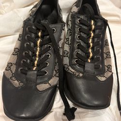 Gucci Beige/Black Coated Sneakers